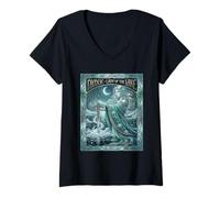 Femme Nimue - Dame du Roi du Lac Arthur Folklore Mythologie T-Shirt avec Col en V