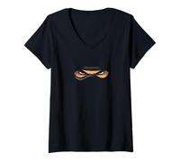 Femme Ninja Eyes & Face in The Shadows Halloween Party Costume T-Shirt avec Col en V