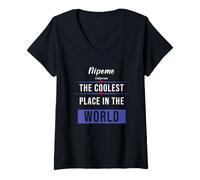 Femme Nipomo California est l'endroit Le Plus Cool du Monde T-Shirt avec Col en V