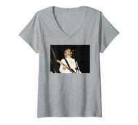 Femme Nirvana Live Kurt Cobain lisant l'article Nevermind 1992 T-Shirt avec Col en V