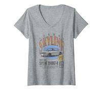 Femme Nissan Vintage Skyline 2000GT-R 1969 Sports Car T-Shirt avec Col en V
