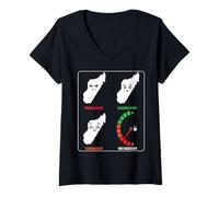 Femme Niveaux D'humeur De Madagascar! Voiture Drôle! De Happy To T-Shirt avec Col en V