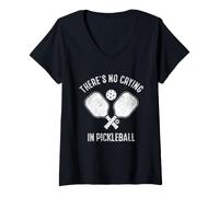Femme No Crying in Pickleball T-Shirt avec Col en V