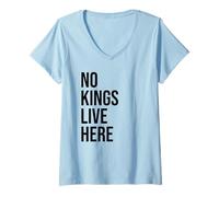 Femme No King Lives Here US No Kings in America This is Not Normal T-Shirt avec Col en V
