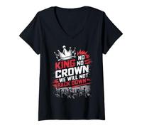 Femme No King No Crown Protestant, manifestants et inspirés des protestations T-Shirt avec Col en V