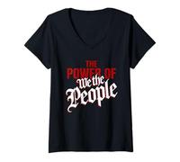 Femme No Kings Protest The Power of We The People March T-Shirt avec Col en V