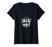 Femme No Lag No Mercy Gaming Design Pro Gamer Esports T-Shirt avec Col en V