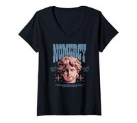 Femme No Mercy - Urban Streetwear Déclaration T-Shirt avec Col en V