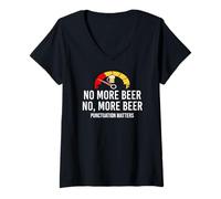 Femme No More Beer Its Beer Can Not Beer Cant Funny Beer Drinking T-Shirt avec Col en V