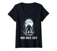 Femme No More Mr Nice Guy Alpha Wolf Meme Funny Meme Men Women Graphic T-Shirt avec Col en V