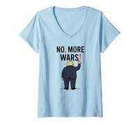 Femme No More Wars Ponctuation Matters Antiwar Protest T-Shirt avec Col en V