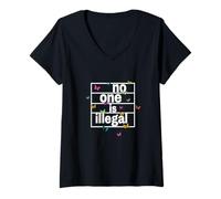Femme No one is illégal - The Original (Butterfly Edition) T-Shirt avec Col en V