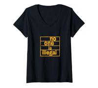 Femme no one is illégal - The Original (Vintage Edition) T-Shirt avec Col en V
