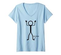Femme No Pain Only at Little Toe Stick Figure Humour Humoristique vieillissant T-Shirt avec Col en V