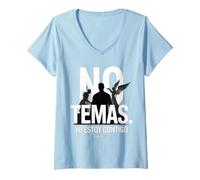 Femme No temas. Yo Estoy contigo - Art chrétien Espagnol T-Shirt avec Col en V