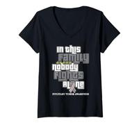 Femme Nobody Fights Alone Sensibilisation aux tumeurs hypophysaires T-Shirt avec Col en V