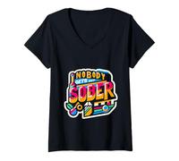 Femme Nobody Gets Out Sober Fêtard boire ivre ||- T-Shirt avec Col en V