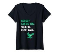 Femme Nobody Likes Us We Still Don't Care Vintage Vieilli T-Shirt avec Col en V