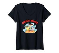 Femme Noël Ed, EDD n Eddy Santa's Helper T-Shirt avec Col en V