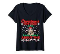 Femme Noël : Hope Yours is All About The Merry T-Shirt avec Col en V