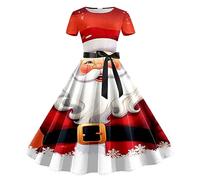 Femme Noël Robe Cocktail Robe Confortable Et Douce À Porter Audrey Hepburn a Coupe Ajustée pour Fêtes De Noëls Et Réunions Entre Amis