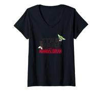 Femme Noël Star Wars Yoda Family T-Shirt avec Col en V