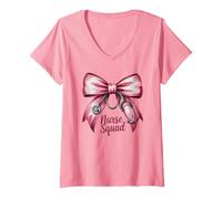 Femme Noeud Amusant pour infirmière - Amour - Coquette de Saint-Valentin - Cœur - Bienvenue T-Shirt avec Col en V