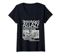 Femme Noir HM stéréotypé comme paresseux depuis que nous avons arrêté de travailler T-Shirt avec Col en V