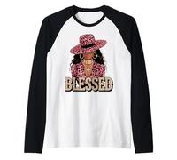 Femme Noire bénie Melanin Queen Pink Leopard Glam Manche Raglan