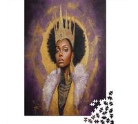 Femme Noire Coiffée d'une CouronnePuzzles 1000 Pièces pour Adultes, African Style artistiquejeux ÉduChatifs, Décoration D'intérieur70x50cm/1000pcs