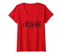 Femme Nom Alaska - Nom AK Block T-Shirt avec Col en V