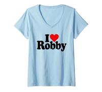 Femme NOM DE I Love Heart Robby Robert Rob sur Un T-Shirt T-Shirt avec Col en V