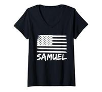 Femme Nom de prénom personnalisé pour Anniversaire de citoyenneté Samuel T-Shirt avec Col en V