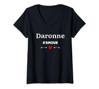 Femme Nom maman Daronne amour surnom Daronne T-Shirt avec Col en V