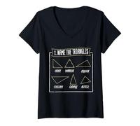 Femme Nommez Le Triangle - résolution de problèmes triangulaires mathématiques T-Shirt avec Col en V