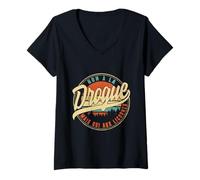 Femme Non a La Drogue mais Oui Aux Licornes Humour Fete des Peres T-Shirt avec Col en V