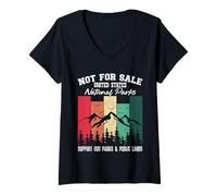 Femme Non à vendre Les parcs nationaux soutiennent nos parcs et nos terres publiques T-Shirt avec Col en V
