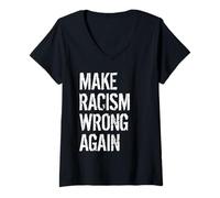 Femme Non au racisme Personne ne naît en détestant Une Autre Personne T-Shirt avec Col en V