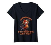 Femme Non diagnostiqué Ain't Right Crazy Chicken and Squirrel T-Shirt avec Col en V