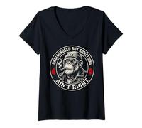 Femme Non diagnostiqué mais Quelque Chose ne va Pas Funny Monkey T-Shirt avec Col en V
