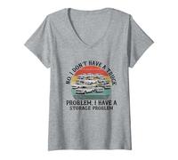 Femme Non, Je n'ai Pas de problème de camionnette J'Ai Un problème de Stockage T-Shirt avec Col en V