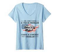 Femme Non, Je n'ai Pas de problème de camionnette J'Ai Un problème de Stockage T-Shirt avec Col en V