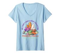 Femme Non, Je n'ai Pas de Roche Collector Problem Rock Geode Hunter T-Shirt avec Col en V