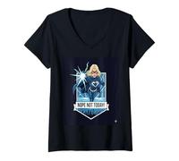 Femme Non, Pas Aujourd'hui, Un mème de Super-héros - Lightning Attitude Art T-Shirt avec Col en V