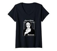 Femme Nonne of Your Business Kawaii Dark Punk Gothic Edgy Humour Pun T-Shirt avec Col en V