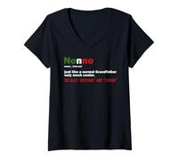 Femme Nonno Définition Papi Italien Drôle Grand-Père Cool T-Shirt avec Col en V