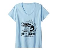 Femme Noodling Thinking Outside The Box Noodler Catfish Catfishing T-Shirt avec Col en V