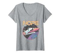 Femme Nope Funny Astronaute Space Mission Planet Rocket Science T-Shirt avec Col en V