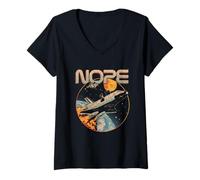 Femme Nope Funny Astronaute Space Universe Rocket Science Moon T-Shirt avec Col en V