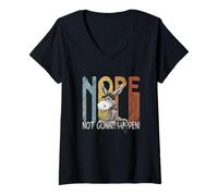 Femme Nope, Not Gonna Happen Drôle d'âne têtu T-Shirt avec Col en V